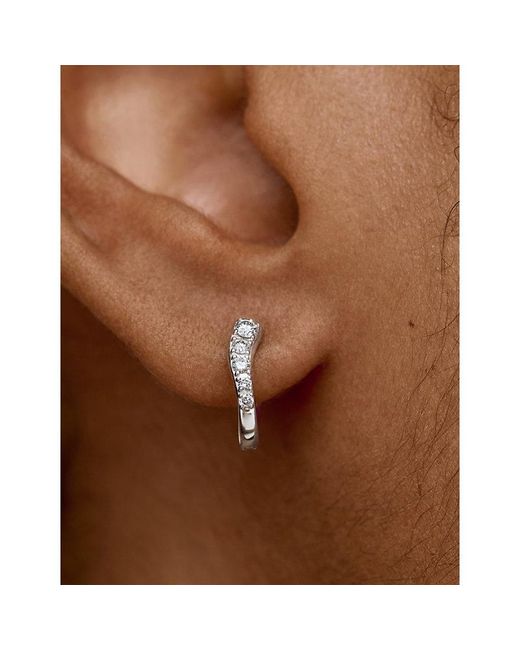 Monica Vinader Metallic Riva 18Ct-Plated Vermeil Sterling- And 0.14Ct Lab-Grown Diamond Hoop Earrings