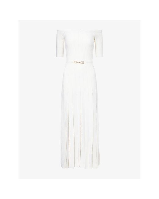 Gabriela Hearst White Kurt Open-Knit Wool Maxi Dress