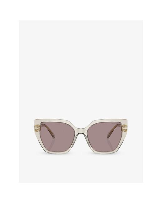 Swarovski Pink Sk6016 Irregular-frame Acetate Sunglasses