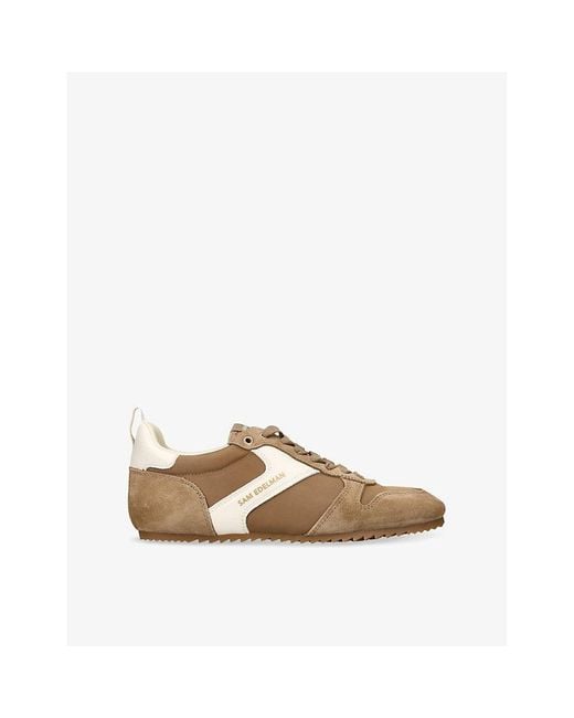 Sam Edelman Natural Zaria Leather Low-Top Trainers