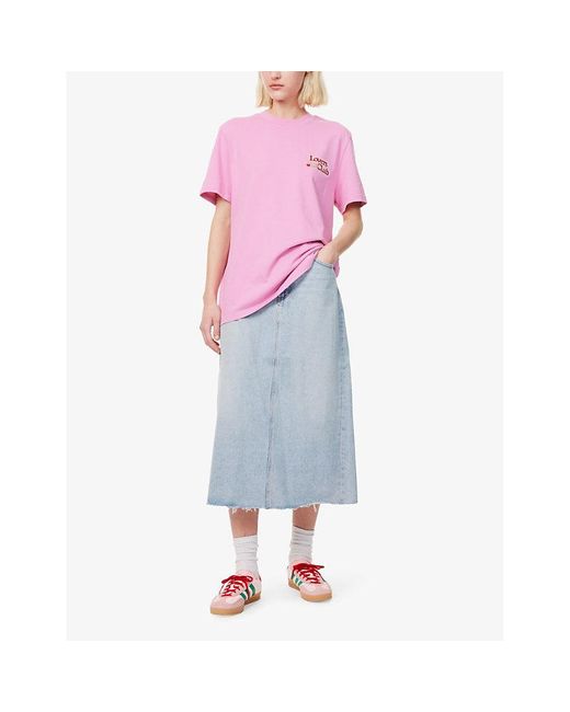 国内発送【ADANOLA】LoversClub Short Sleeve Oversized T-shirt ADANOLA Lovers Club Short-Sleeve Oversized Cotton-Jersey T