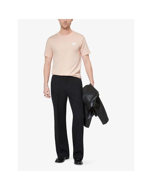 The Kooples Pink Logo-Print Short-Sleeve Cotton T-Shirt for men