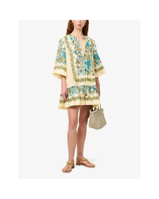 ALÉMAIS Multicolor Sophia Printed Linen Mini Dress