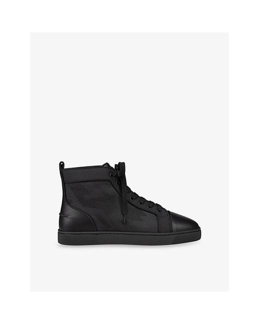 Christian Louboutin Men's Black Louis Leather Sneakers