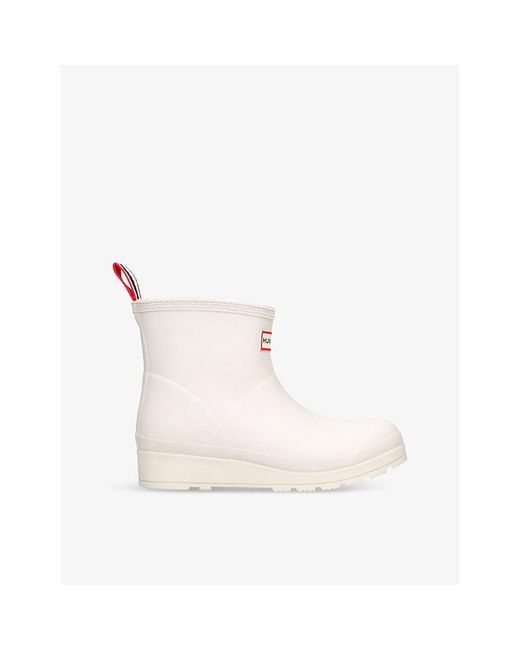 Hunter White Play Borg-lined Short Rubber Wellington Boots