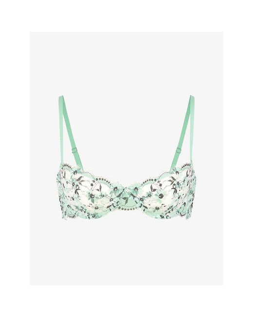 Savage x Fenty Blue Daisy Darling Lace Unlined Balconette Bra