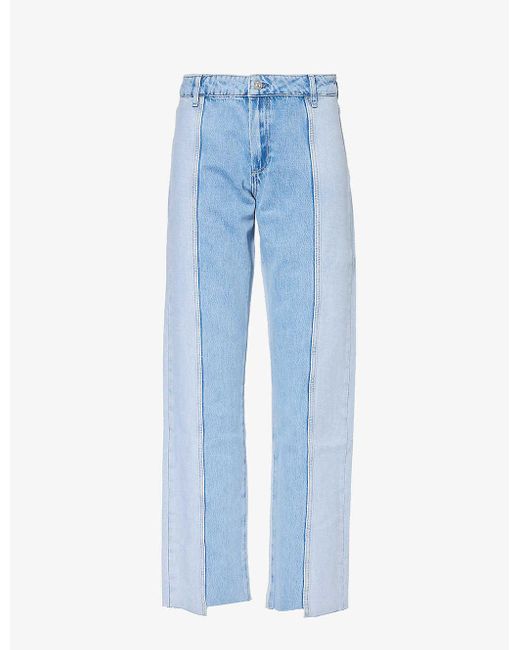 PAIGE Blue Noella Straight-leg Mid-rise Denim Jeans