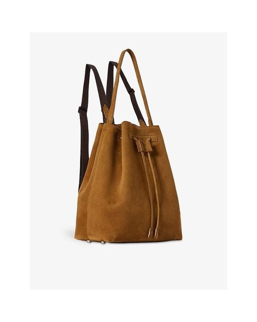 The Row Brown 9 Drawstring Suede Backpack