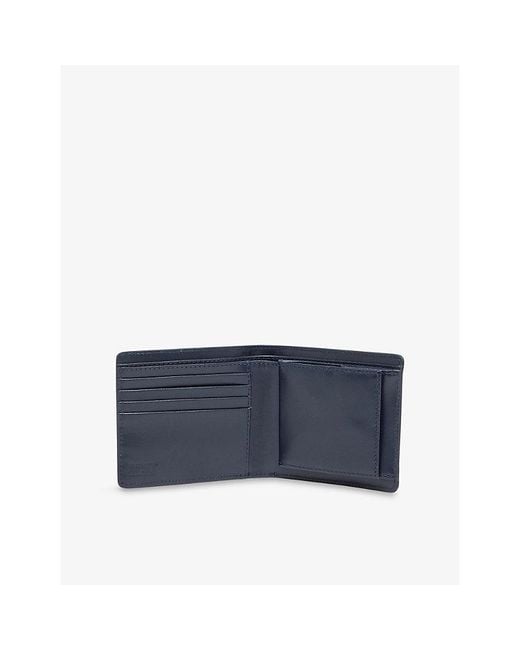 DIESEL Holi-D Bi Fold Coin S 3D Leather Wallet in Blue for Men | Lyst
