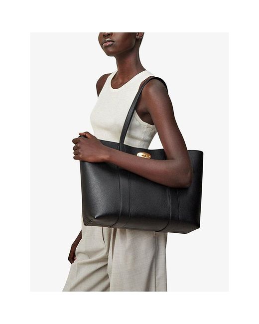 Mulberry Black Bayswater Small Grained-Leather Tote Bag