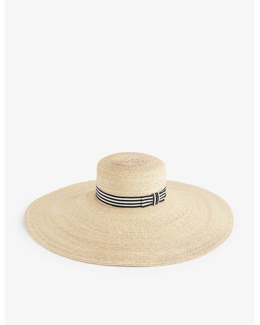 Nina Ricci Natural Capeline Bow-embellished Straw Hat