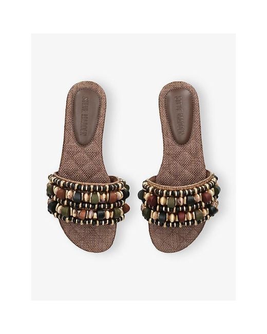 Steve Madden Brown Marika B Embellished Woven Sandals
