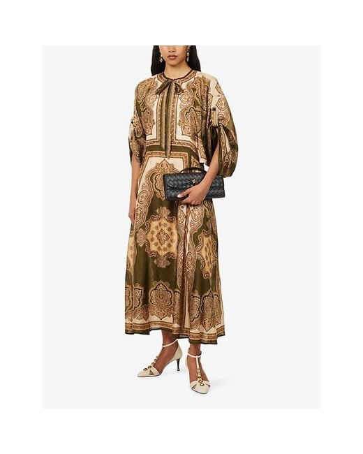 Zimmermann Natural Mahon Tunic Silk Midi Dress