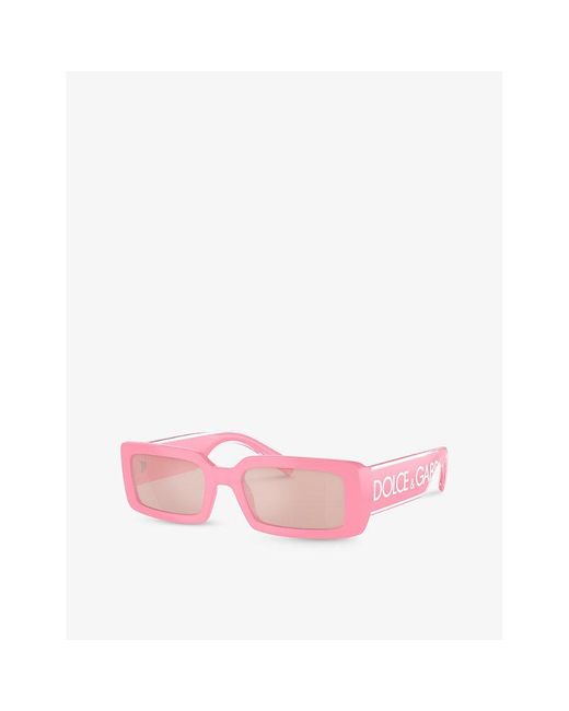 Dolce & Gabbana Pink Dg6187 Rectangle-frame Injected Sunglasses