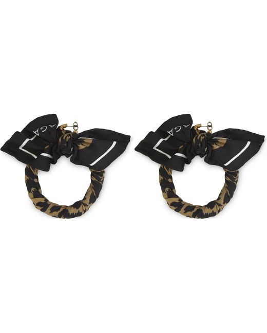 Balenciaga Silk Leopard-print Scarf Hoop Earrings in Black/Light Brown  (Black) | Lyst Canada