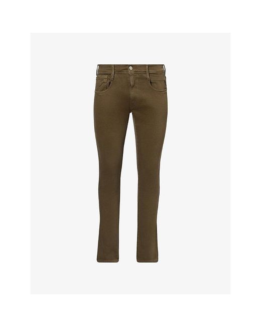 Replay Green Anbass Slim-Fit Denim Jeans for men