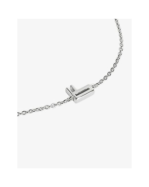 Monica Vinader Metallic Initial F 925 Sterling Chain Bracelet