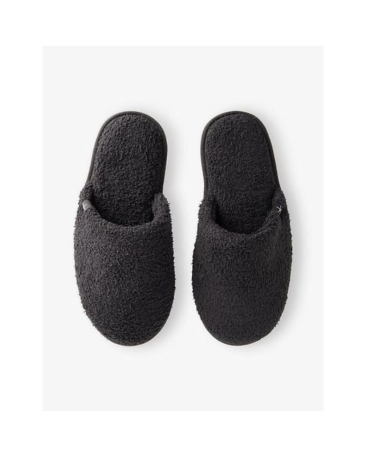 Barefoot Dreams Black Cozychic Woven Slippers