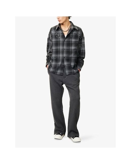 DSquared² Gray Gym Zipped-Cuffs Cotton-Jersey Jogging Bottoms for men