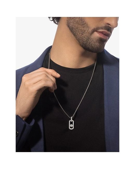 Messika Metallic So Move Pave 18Ct- And 1.14Ct Diamond Pendant Necklace