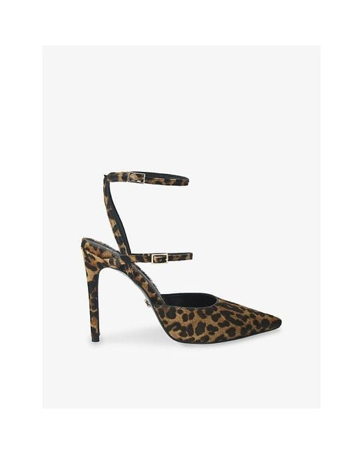 Carvela Kurt Geiger White Eterno Heeled Leopard Leather Courts