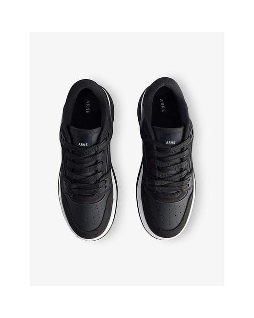 Arne Black Basket Suede, Leather And Mesh Trainers for men