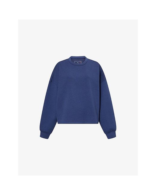 Nike Blue 24.7 Impossiblysoft Dri-Fit Oversized Crewneck Jersey Sweatshirt