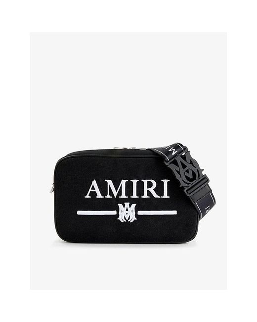 Amiri Black Branded Detachable-strap Canvas Cross-body Bag for men