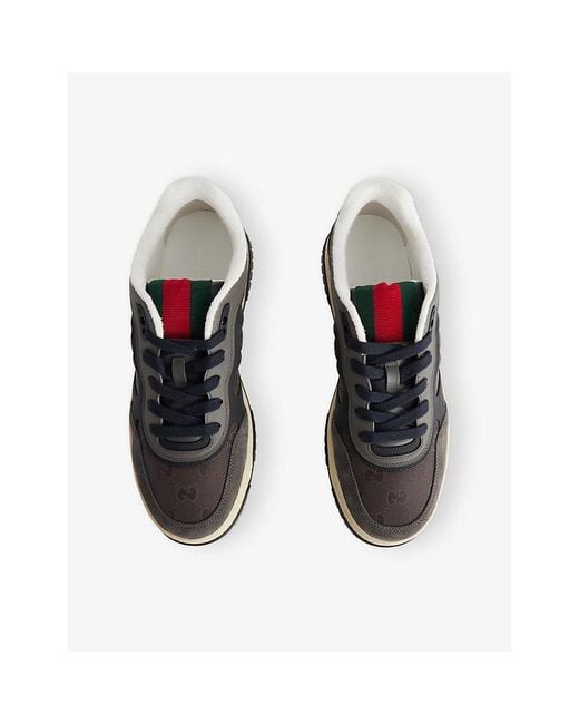 Gucci Multicolor Re-Web Leather And Mesh Low-Top Trainers for men