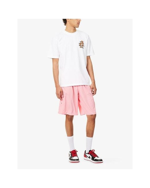 ANTI SOCIAL SOCIAL CLUB Pink Logo-Embroidered Swim Shorts for men