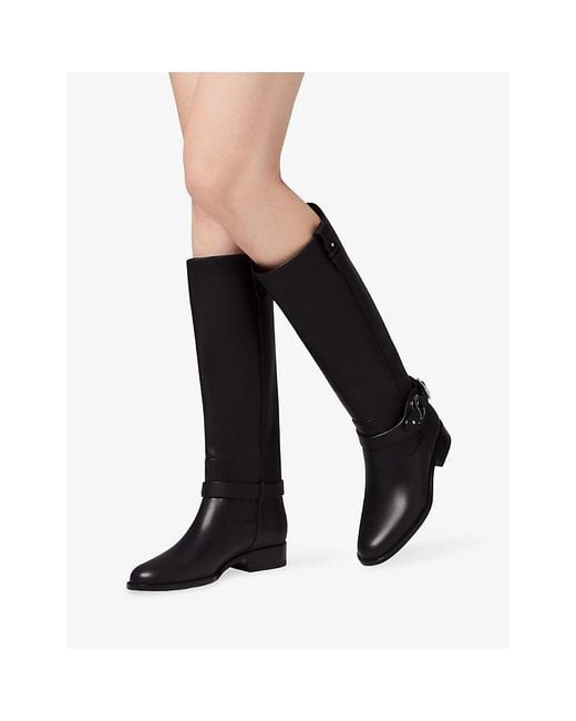 Christian Louboutin Black Dianouchette Botta Leather Flat Boots