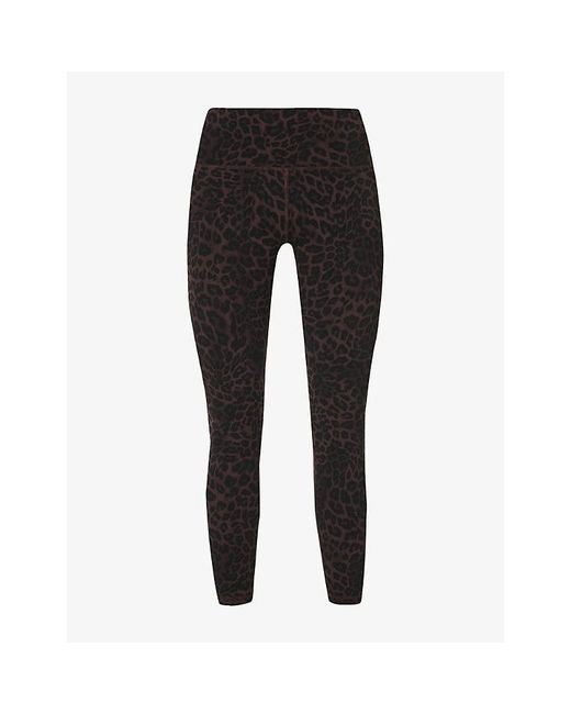 Sweaty Betty Black Ultimate Studio 7/8 Leopard-Print Yoga Leggings