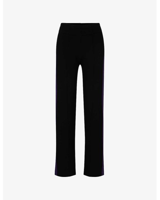 Boss Black X Naomi Campbell Contrast-panel Relaxed-fit High-rise Knitted Trousers