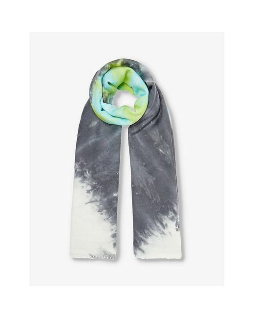 Gabriela Hearst Blue Anaya Graphic-print Wool, Cashmere And Silk-blend Scarf