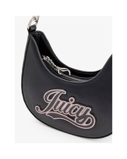 Juicy Couture Black Branded-plaque Detachable-strap Faux-leather Shoulder Bag