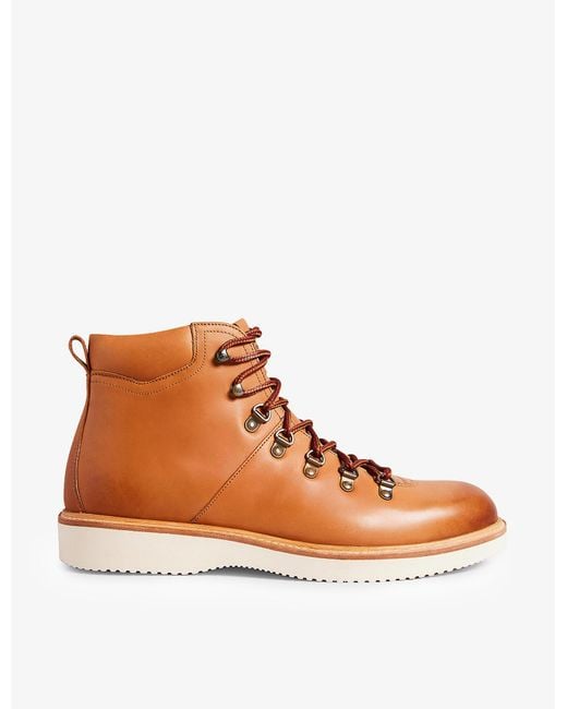 Ted Baker Brown Liykere Lace-up Leather Hiker Boots for men