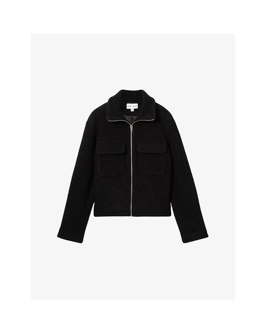 Reiss Black X 100 Ciels Lola Patch-Pocket Wool Jacket