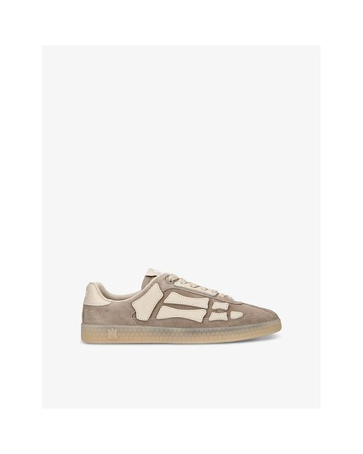 Amiri Natural Pacific Bones Branded Suede Low-Top Trainers for men