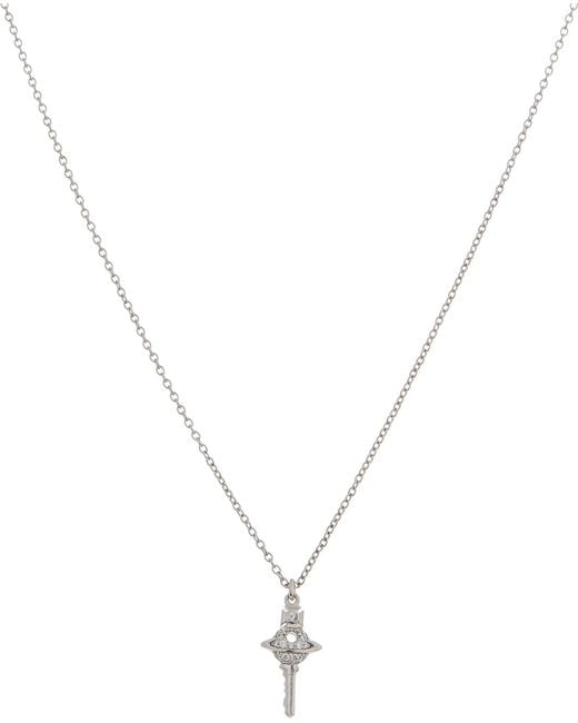 アクセサリー Vivienne Westwood S925 Small Key Pendant Vivienne Westwood Darianne Small Orb Key Necklace in Metallic | Lyst