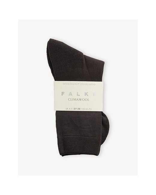 Falke Black Climawool Woven Socks
