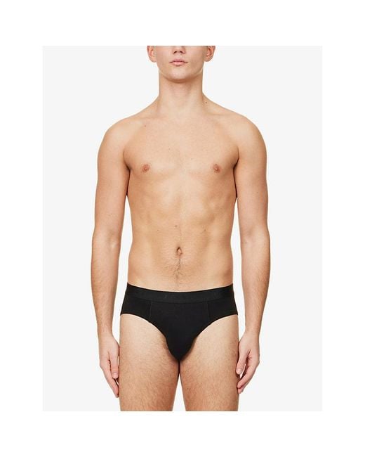 Falke Black Tonal Waistband Pack Of Two Stretch-Cotton Briefs for men
