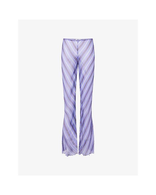 Rat & Boa Purple Sonni Striped Sheer Trousers