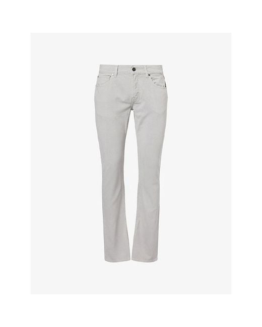 7 For All Mankind Gray Luxe Performance Straight-Leg Cotton Jeans for men