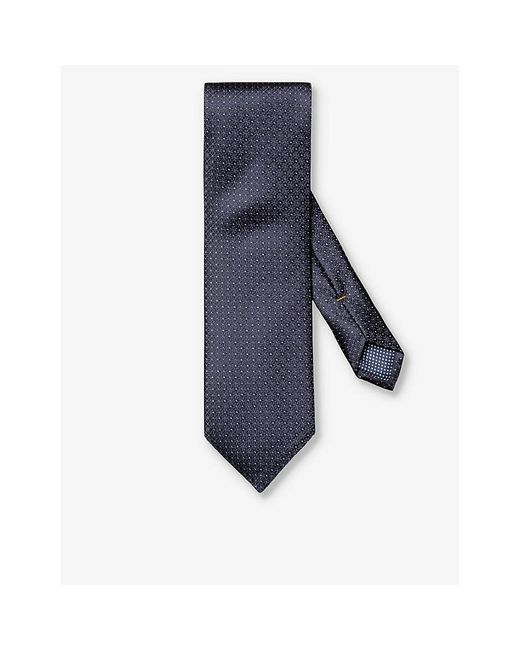 Eton of Sweden Vy Blue Floral-print Silk Tie for men
