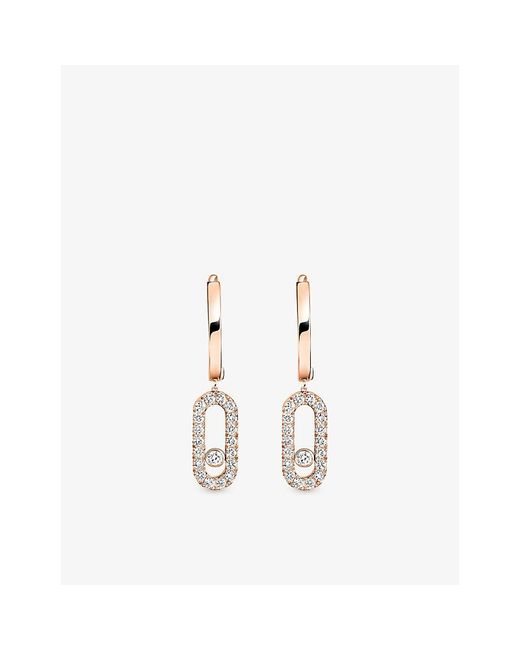 Messika White Move Uno 18Ct And 0.19Ct Diamond Hoop Earrings