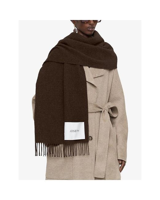 Joseph Black Flora Waffle Wool Scarf