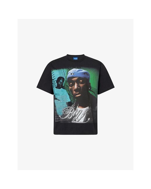 AWAKE NY Black Big L Graphic-Print Cotton T-Shirt for men