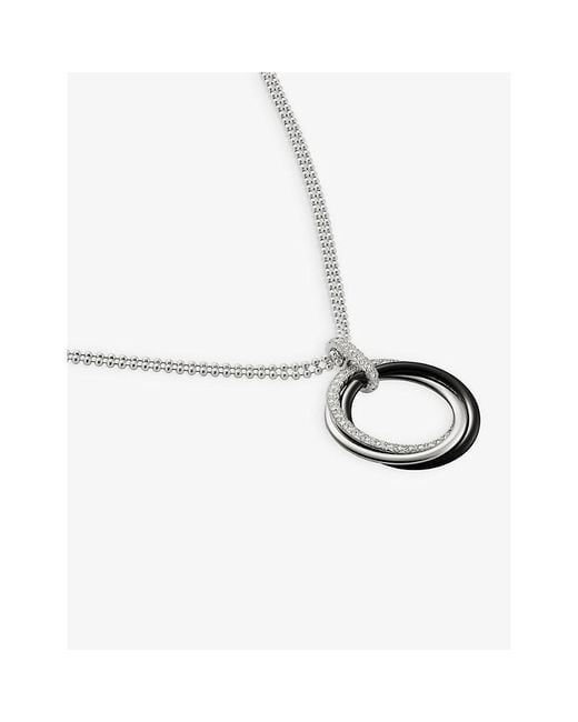Cartier White Trinity 18Ct- Ceramic And 0.35Ct Brilliant-Cut Diamond Pendant Necklace