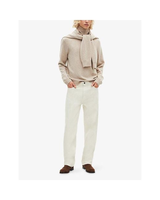 The Kooples White Turtleneck Relaxed-Fit Stretch Cashmere-Blend Jumper for men