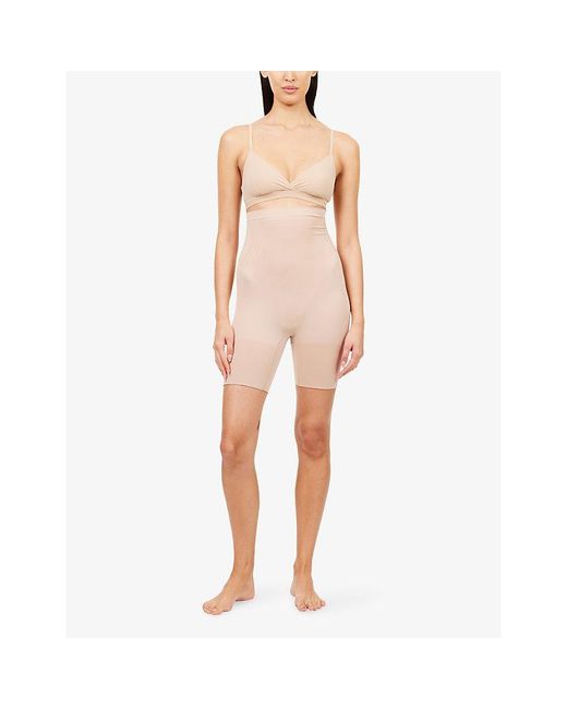 Spanx Pink Sculpt Gofigure High-Waist Mid-Thigh Shorts